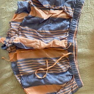 peach and blue shorts for sleep